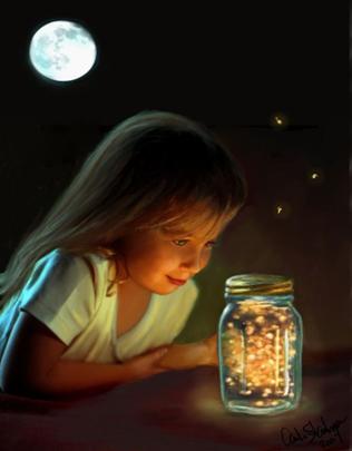 FIRE FLIES AND LITTLE GIRL